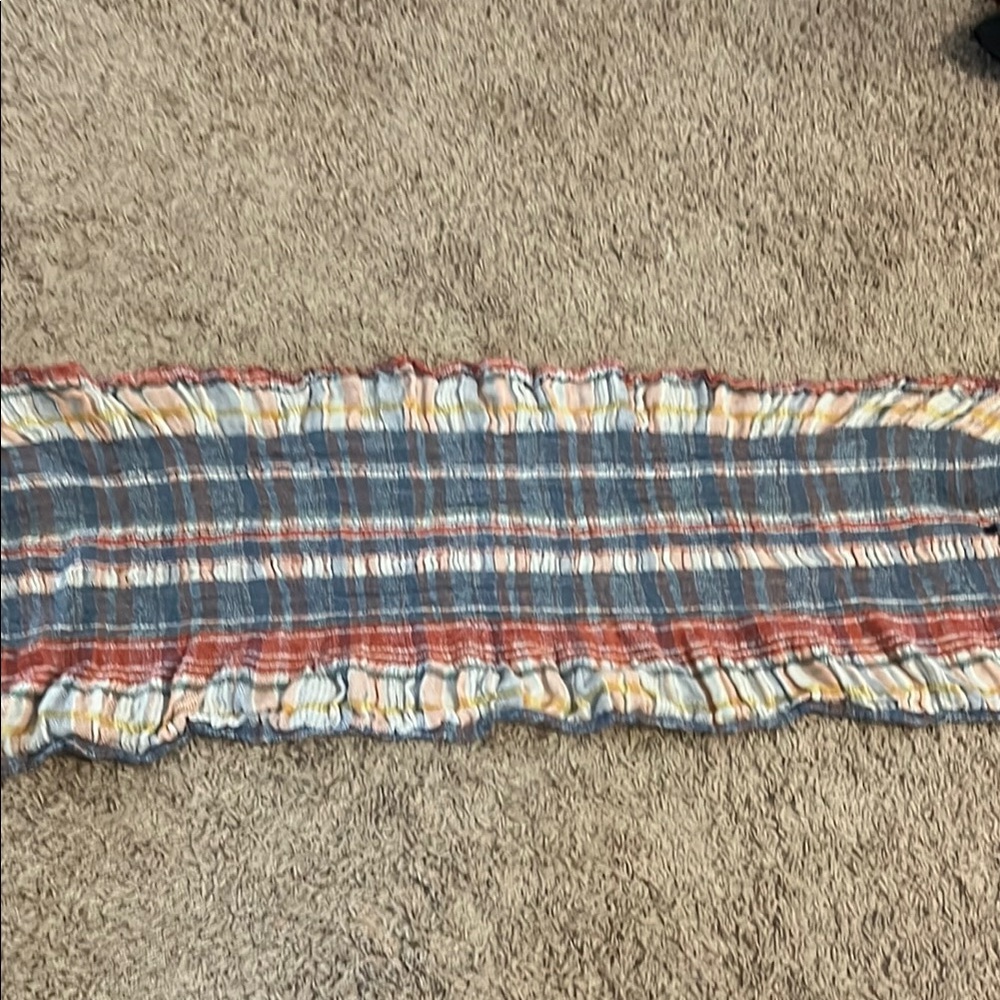 Ralph Lauren - Plaid Scarf with Red and Blue Stripes